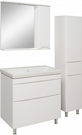 Runo Зеркальный шкаф Афина 80 R белый – фотография-3